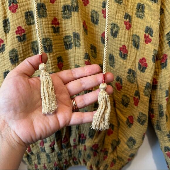Porridge Clothing Anthropologie Muslin Cotton Blouse Top Women’s size Small boho - Picture 4 of 7